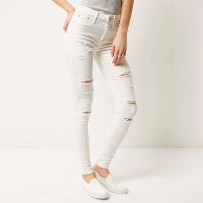 White distressed Molly jeggings